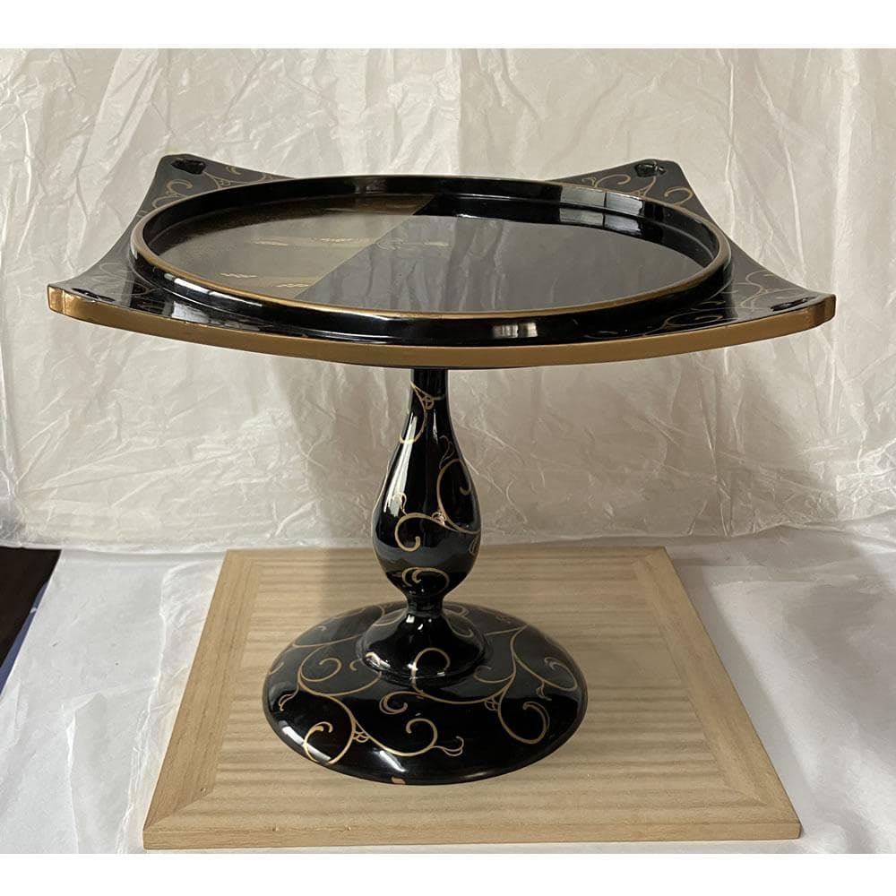 F1226 蒔絵 高坏菓子器 高さ22cm 木製 漆器 茶道具