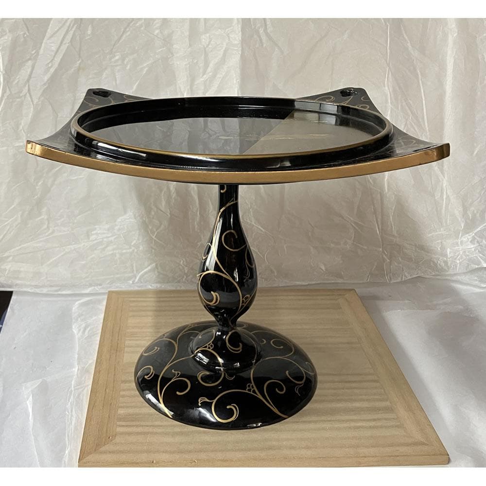 F1226 蒔絵 高坏菓子器 高さ22cm 木製 漆器 茶道具