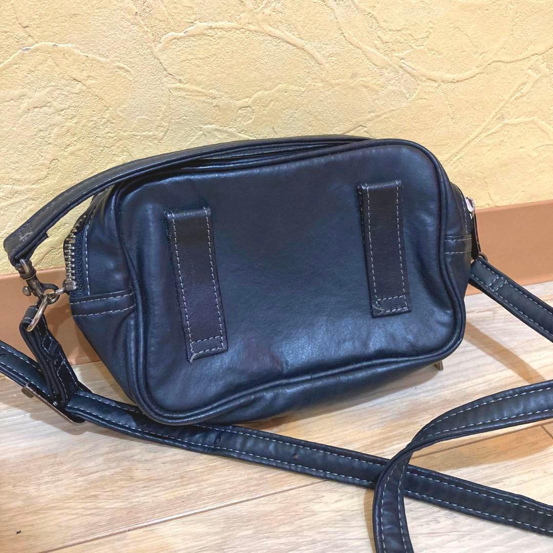 ■レア■ JPG ジャンポールゴルチエ 黒 レザー ポーチ ミニショルダーバッグ