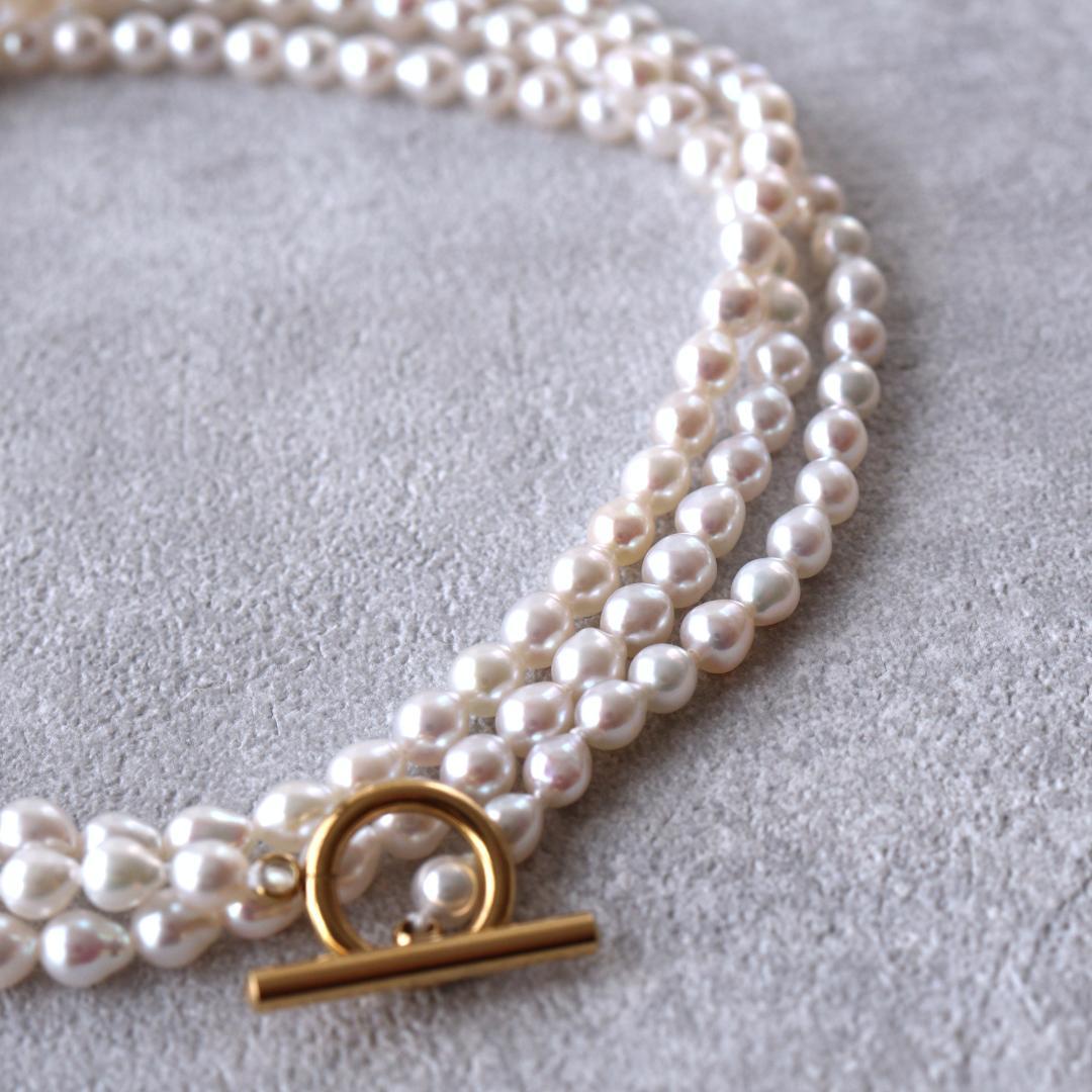 ゆうくまページ　ベビーパールロングネックレス