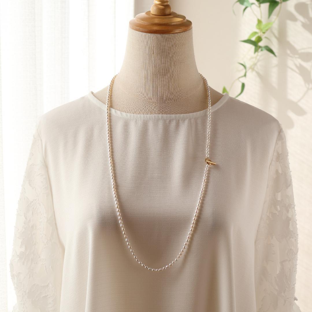 ゆうくまページ　ベビーパールロングネックレス