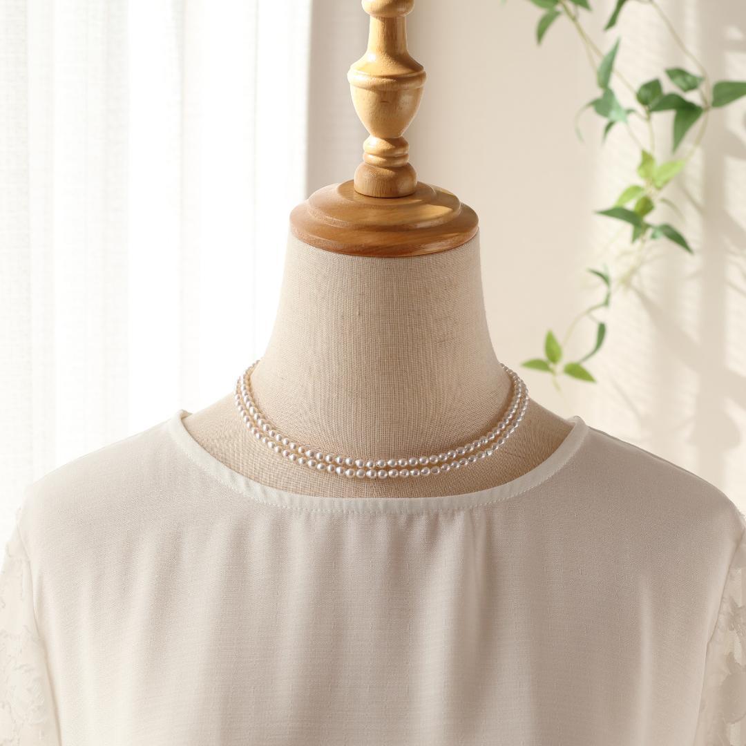 ゆうくまページ　ベビーパールロングネックレス