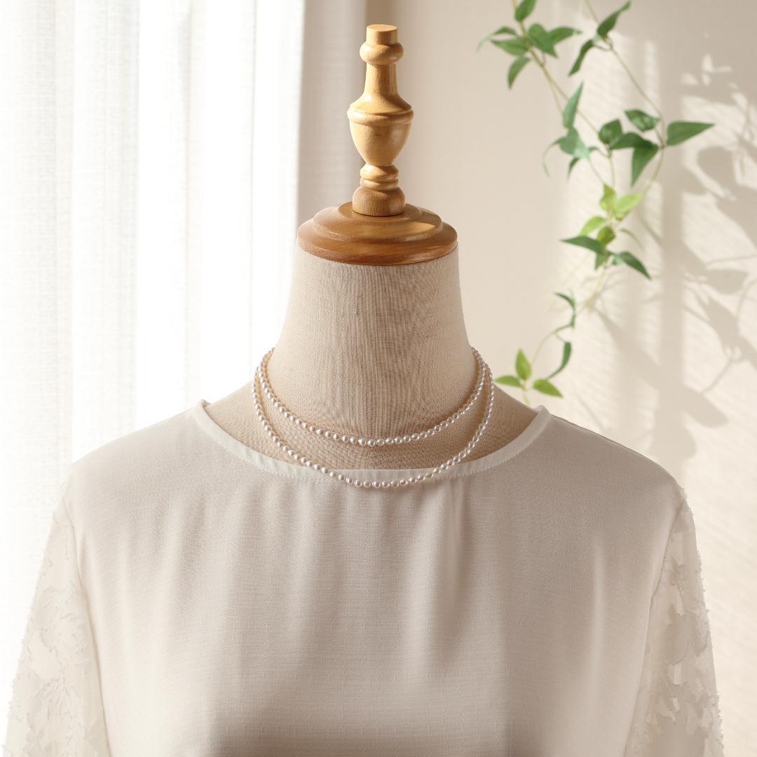 ゆうくまページ　ベビーパールロングネックレス