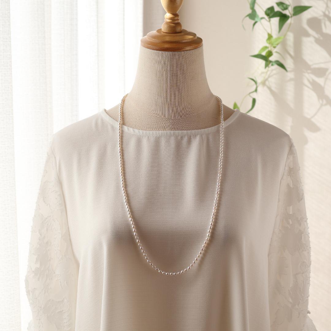 ゆうくまページ　ベビーパールロングネックレス