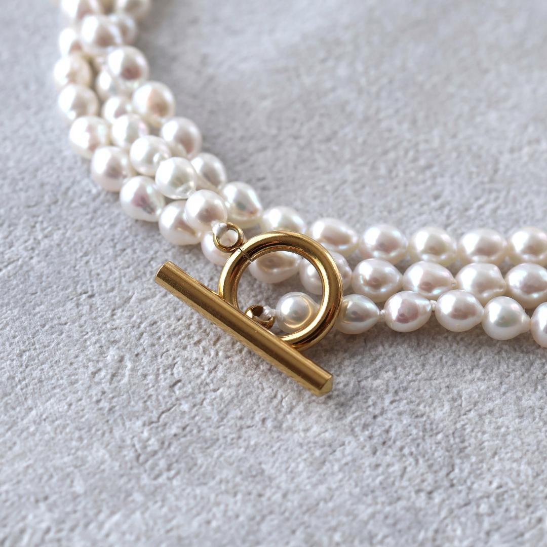 ゆうくまページ　ベビーパールロングネックレス