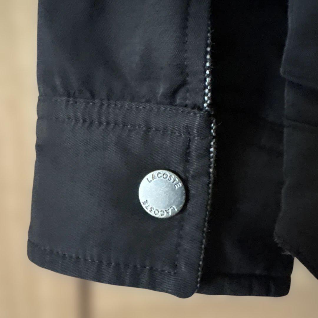 専用LACOSTEプレーンxバッファローチェックリバーシブルシャツアウターサイズ