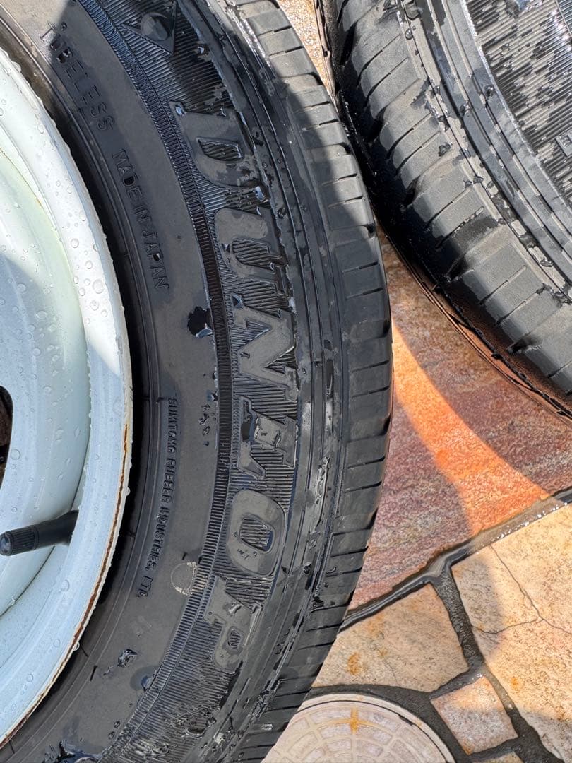 4*n様 14インチ ホワイト 5スポークホイール タイヤ付き4本セット