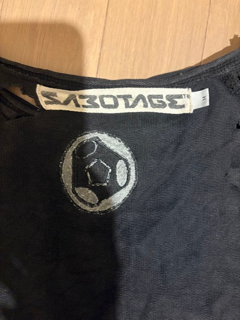 SABOTAGE ブラックダメージ長袖カットソー