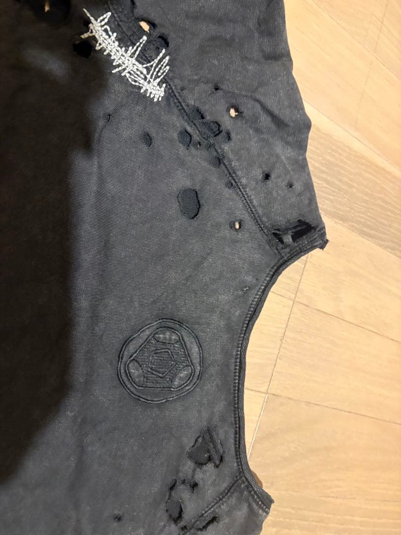 SABOTAGE ブラックダメージ長袖カットソー