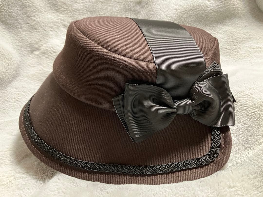 アノンハット　小公女のボンネット　ブラウン×ブラック