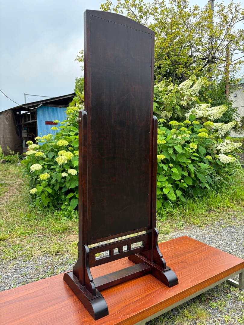 松本民芸家具 スタンドミラー 姿見 全身鏡　ミズメザクラ