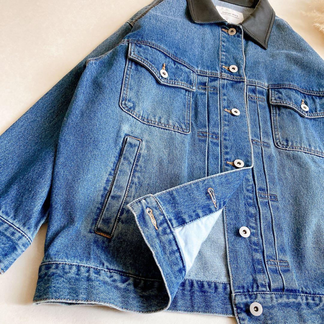 【美品】アルページュストーリー オーバーサイズ BIG Gジャン 襟異素材