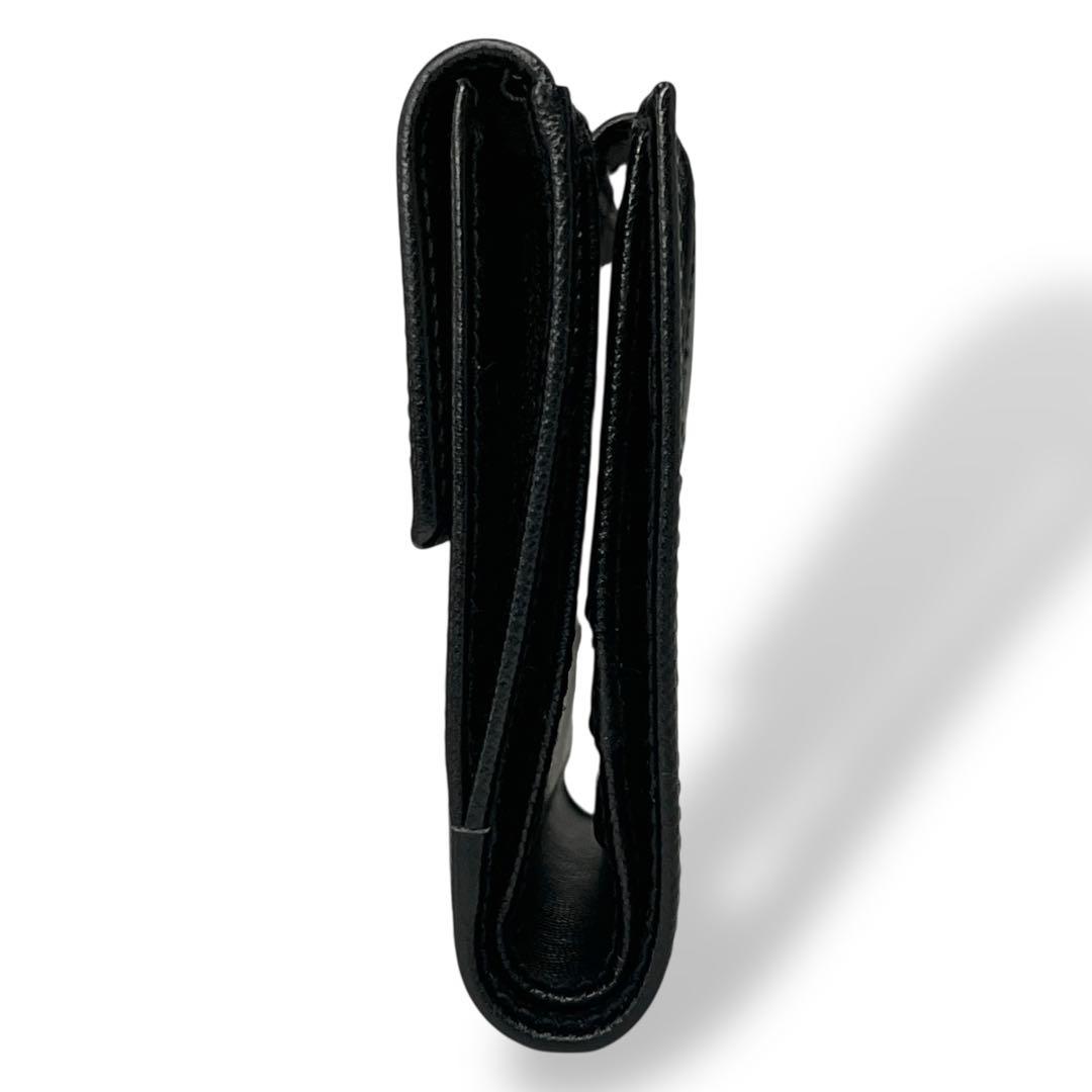 付属品完備　PRADA 二つ折り財布　三角ロゴ　ブラック　サフィアーノレザー