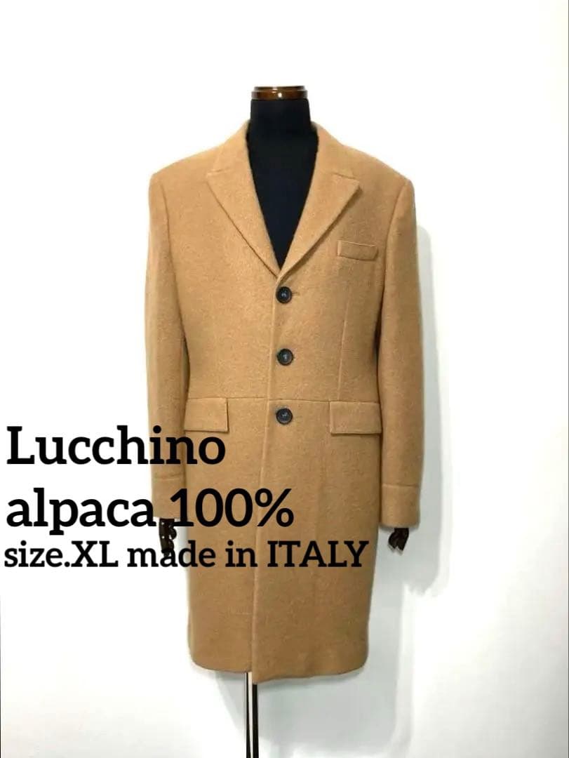Lucchino◇イタリア製◇アルパカ100%高級生地使用メンズチェスターコート