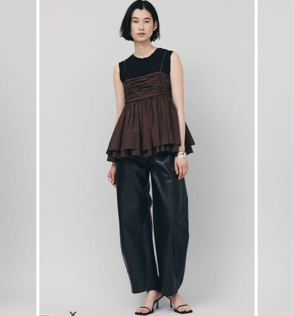 Curensology フェイクラムスキンカーヴィーパンツ