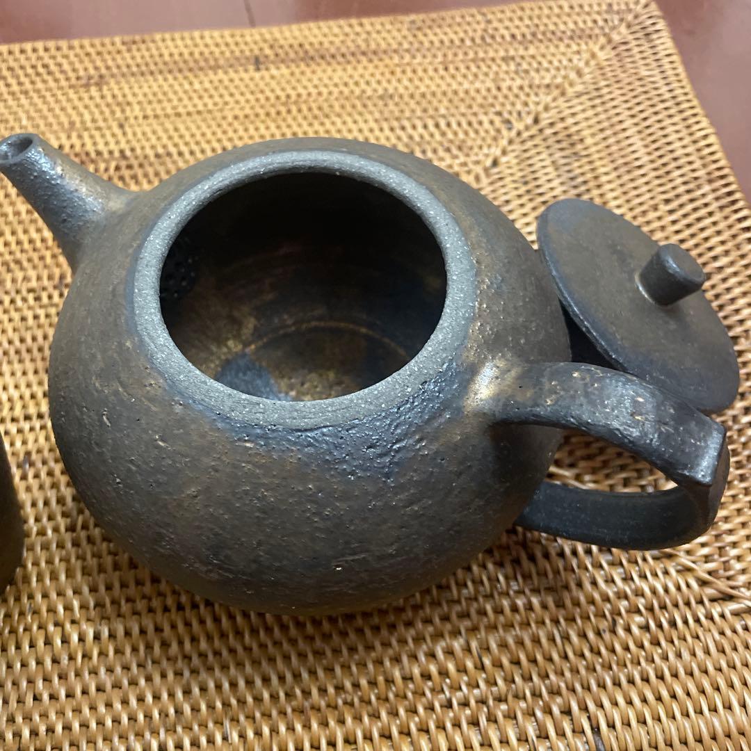 水野幸一　銅彩釉 茶ポット& 銅彩釉 カップM