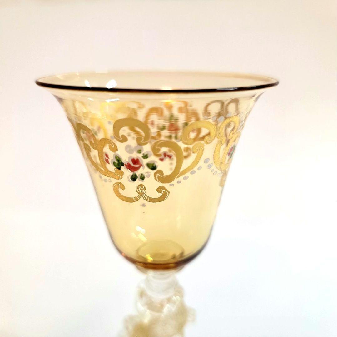 ❇希少❇ ムラーノ ベネチアングラス ワイングラス　金色