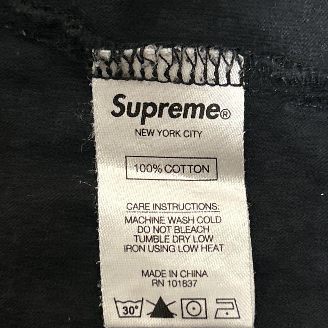 086【人気Lサイズ】シュプリーム♤刺繍スモールボックスロゴ　長袖Tシャツ