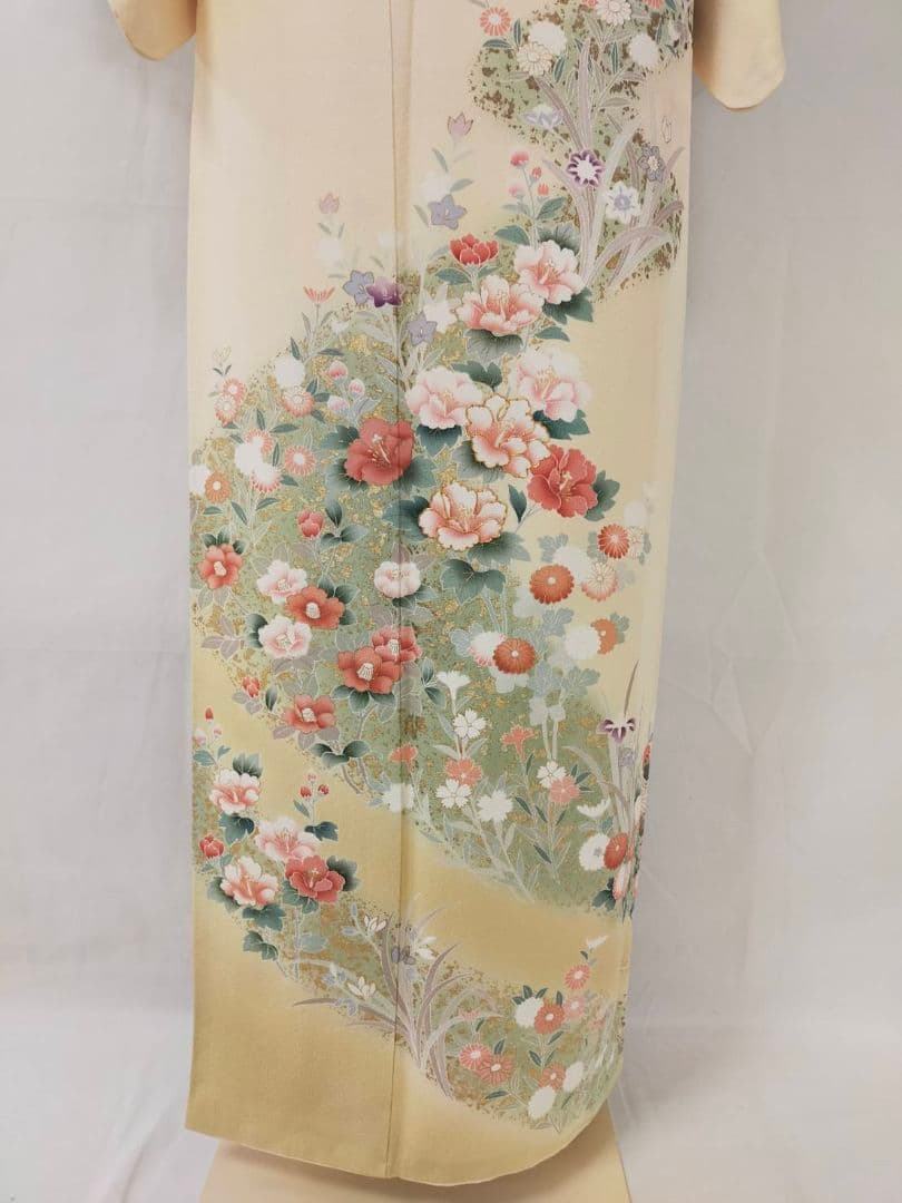 お見分け済　美品　手描き友禅　訪問着と袋帯帯締め