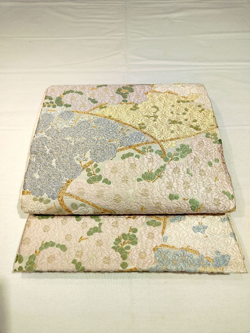 お見分け済　美品　手描き友禅　訪問着と袋帯帯締め