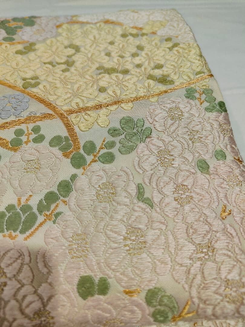 お見分け済　美品　手描き友禅　訪問着と袋帯帯締め