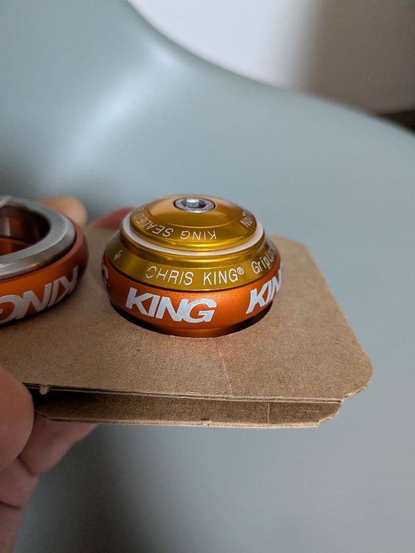 美品 クリスキング テーパー1-1/8〜1-1/2 マットマンゴー ゴールド