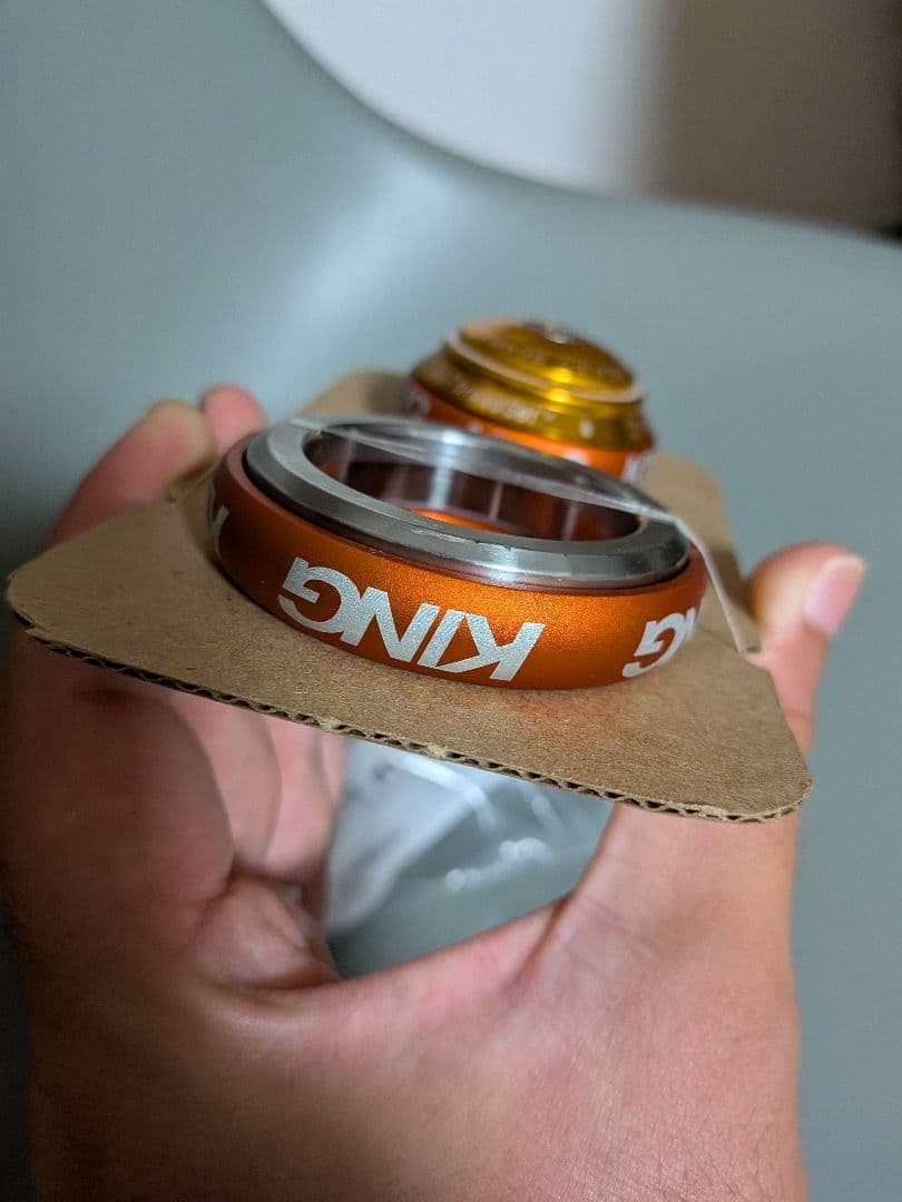 美品 クリスキング テーパー1-1/8〜1-1/2 マットマンゴー ゴールド