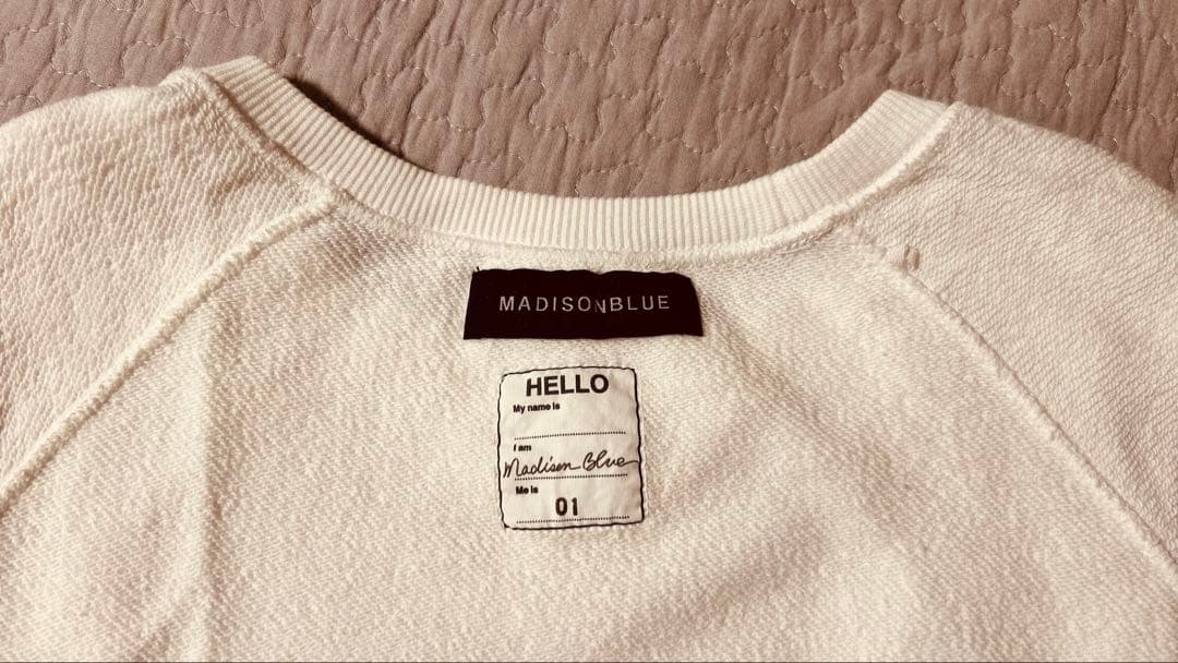 madisonblue HELLO SWEAT S/S URAKE ホワイト