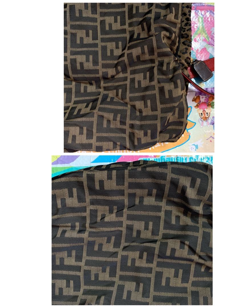 USED①フェンディFENDI☆ズッカ柄☆リバーシブルトートバッグ☆レオパード★