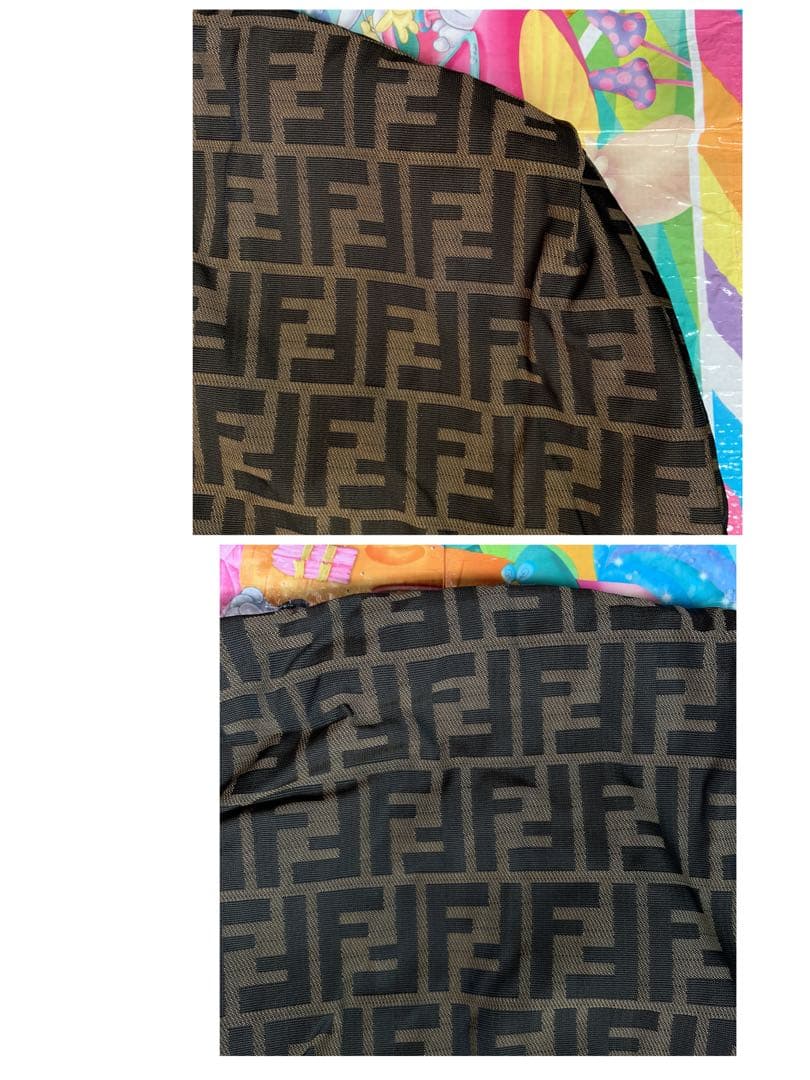 USED①フェンディFENDI☆ズッカ柄☆リバーシブルトートバッグ☆レオパード★