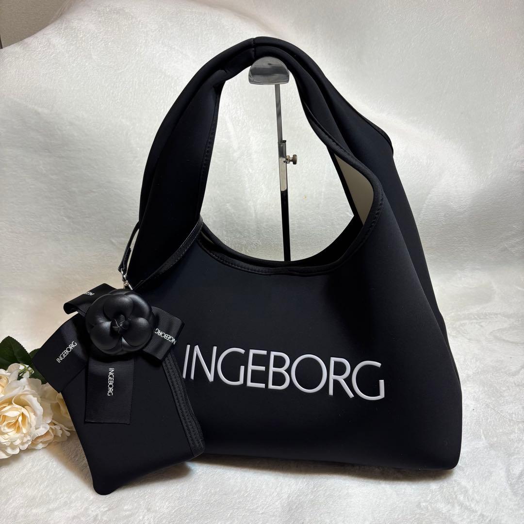 【じゅりママ】インゲボルグ雨を楽しむトートバッグ新品未使用ポーチ、タグ付き