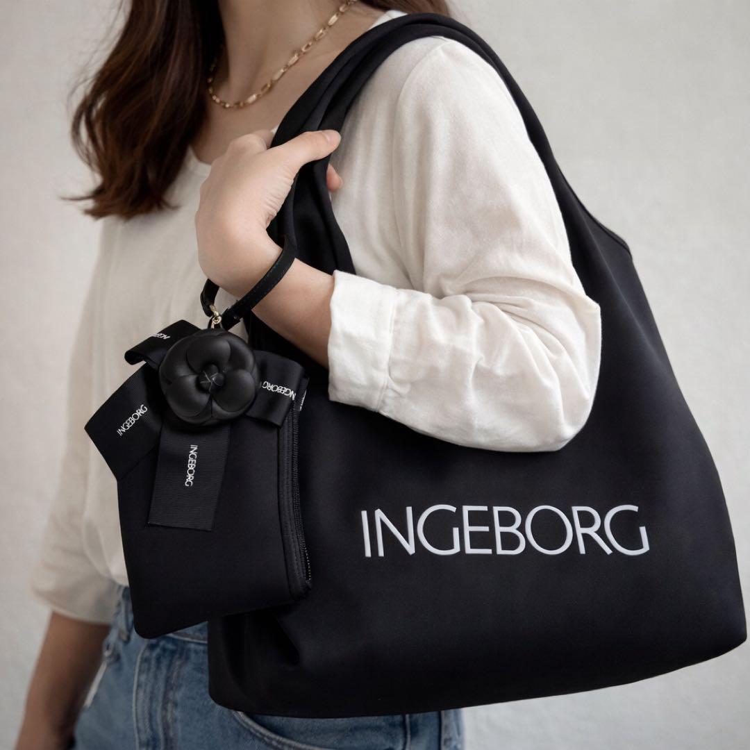 【じゅりママ】インゲボルグ雨を楽しむトートバッグ新品未使用ポーチ、タグ付き