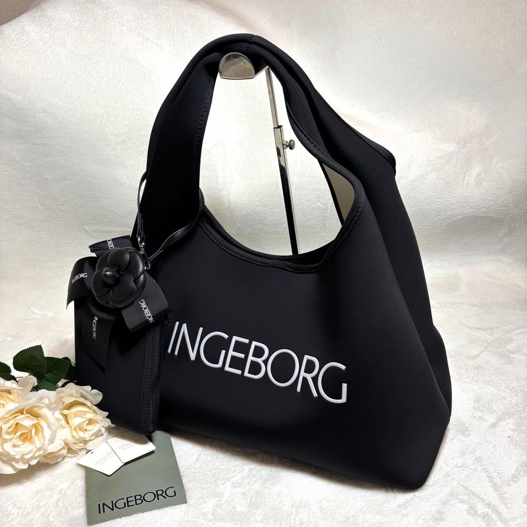 【じゅりママ】インゲボルグ雨を楽しむトートバッグ新品未使用ポーチ、タグ付き