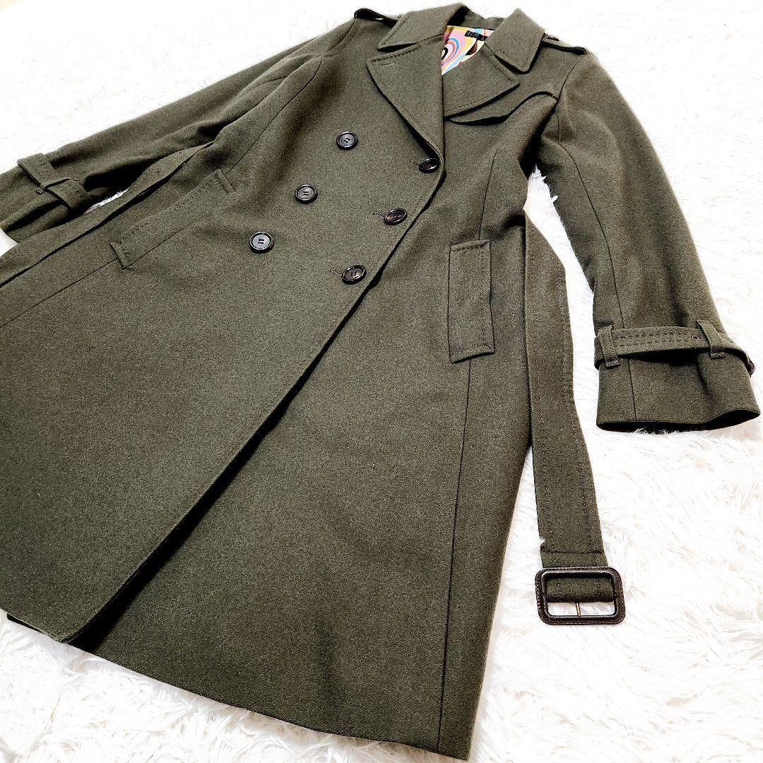 極美品ポールスミスPaul Smith カシミヤダブルブレストコートマルチカラー