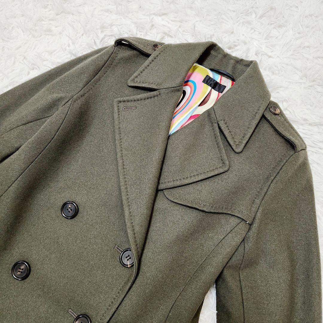 極美品ポールスミスPaul Smith カシミヤダブルブレストコートマルチカラー