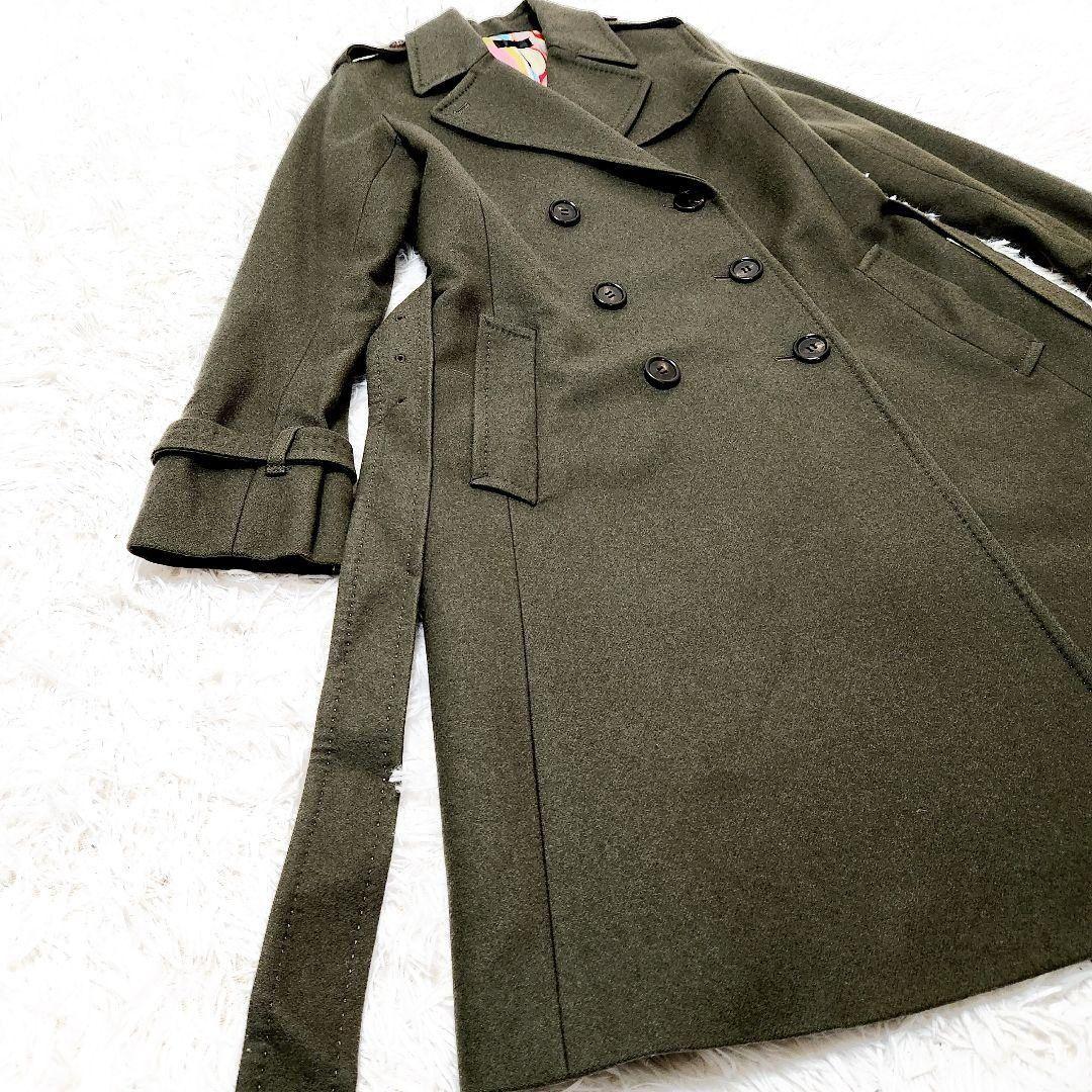 極美品ポールスミスPaul Smith カシミヤダブルブレストコートマルチカラー