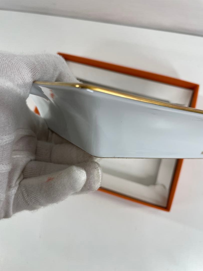 HERMES 帆船デザイン 置き型灰皿 陶磁器製