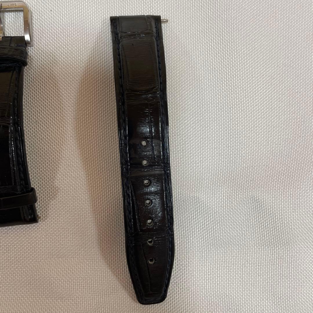 IWC ポルトギーゼ用　純正　尾錠および レザーベルト　ブラック　かなり美品