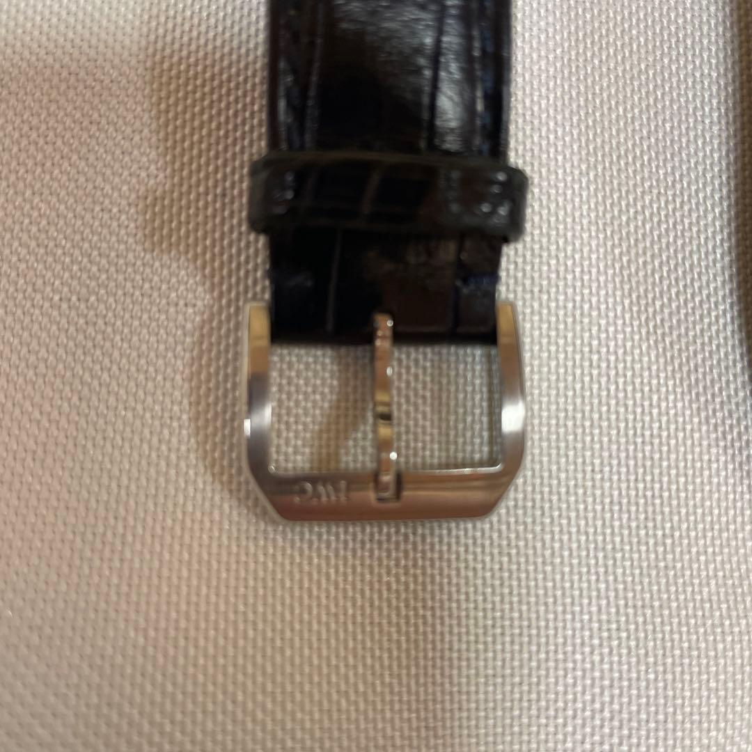 IWC ポルトギーゼ用　純正　尾錠および レザーベルト　ブラック　かなり美品