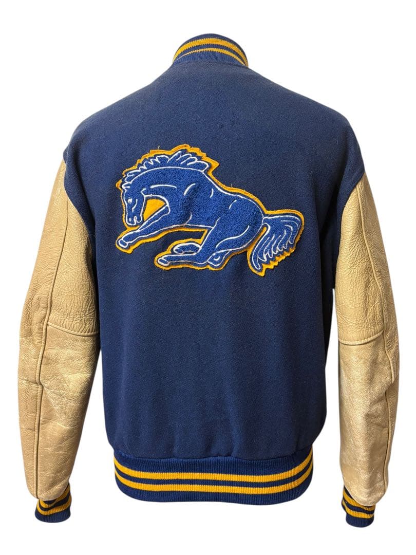 超希少 50s ビンテージ デビル 袖革 スタジャン 40 青 xpv