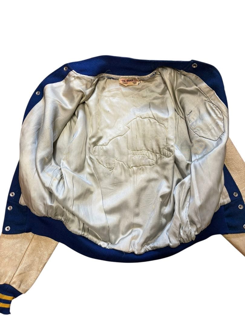 超希少 50s ビンテージ デビル 袖革 スタジャン 40 青 xpv