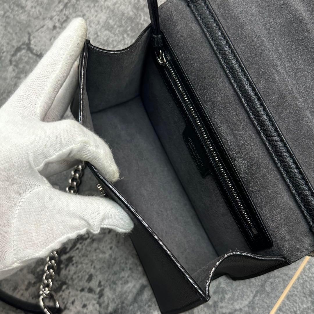 未使用級✨ジミーチュウ マデリン クリスタル チェーン ショルダーバッグ レザー