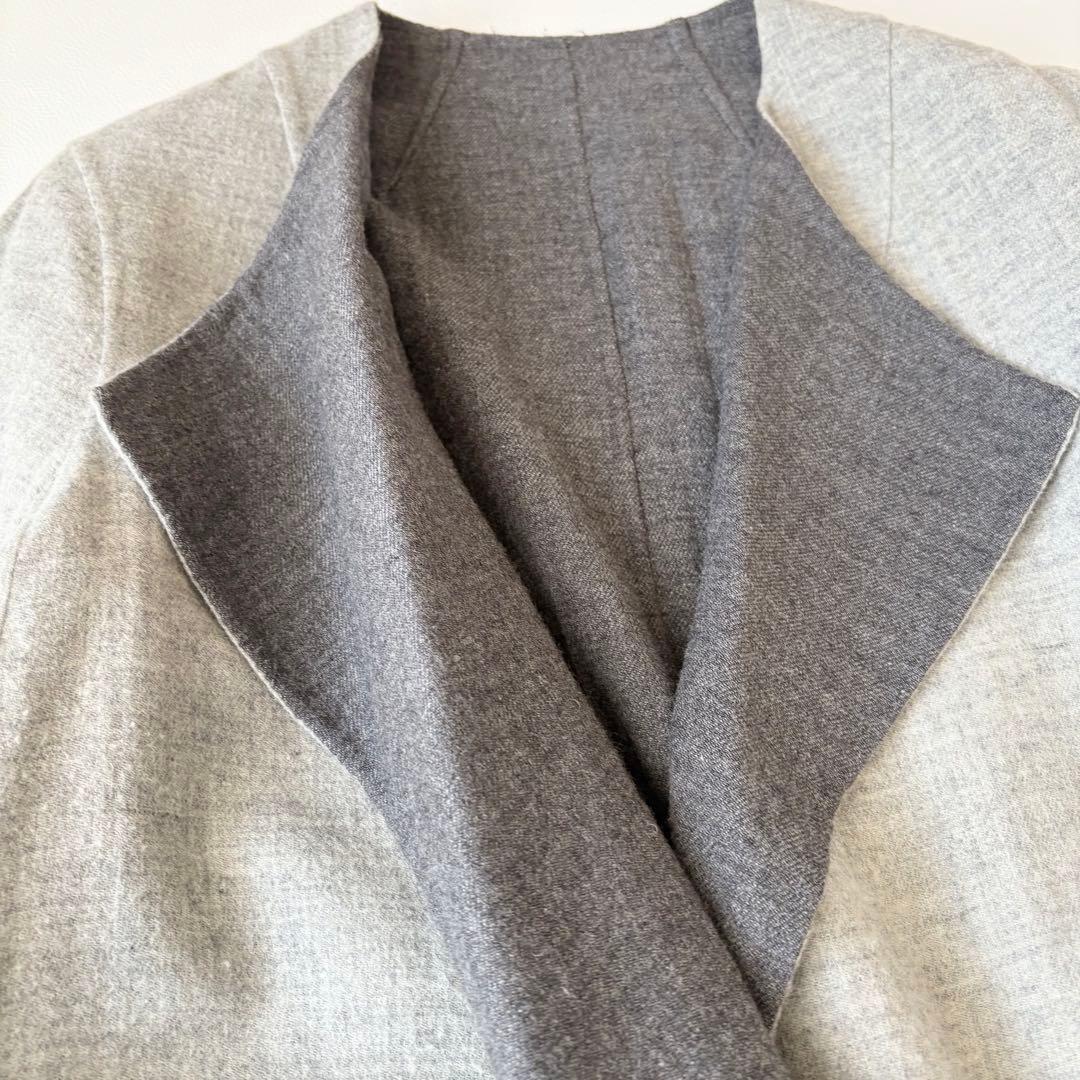 カシミヤ混＊Theory リバーコート ダブルフェイス ロング丈 グレー