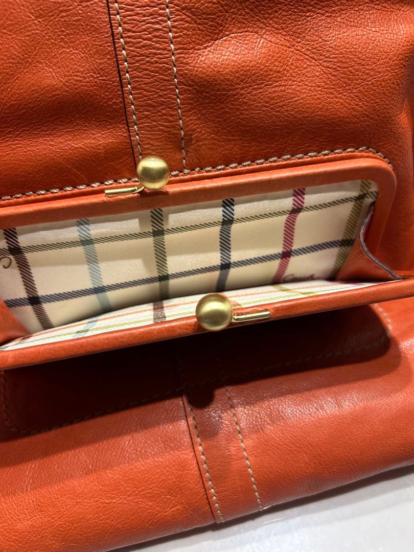 【希少】COACH がま口 2WAYバッグ グラブタンレザー オールドコーチ
