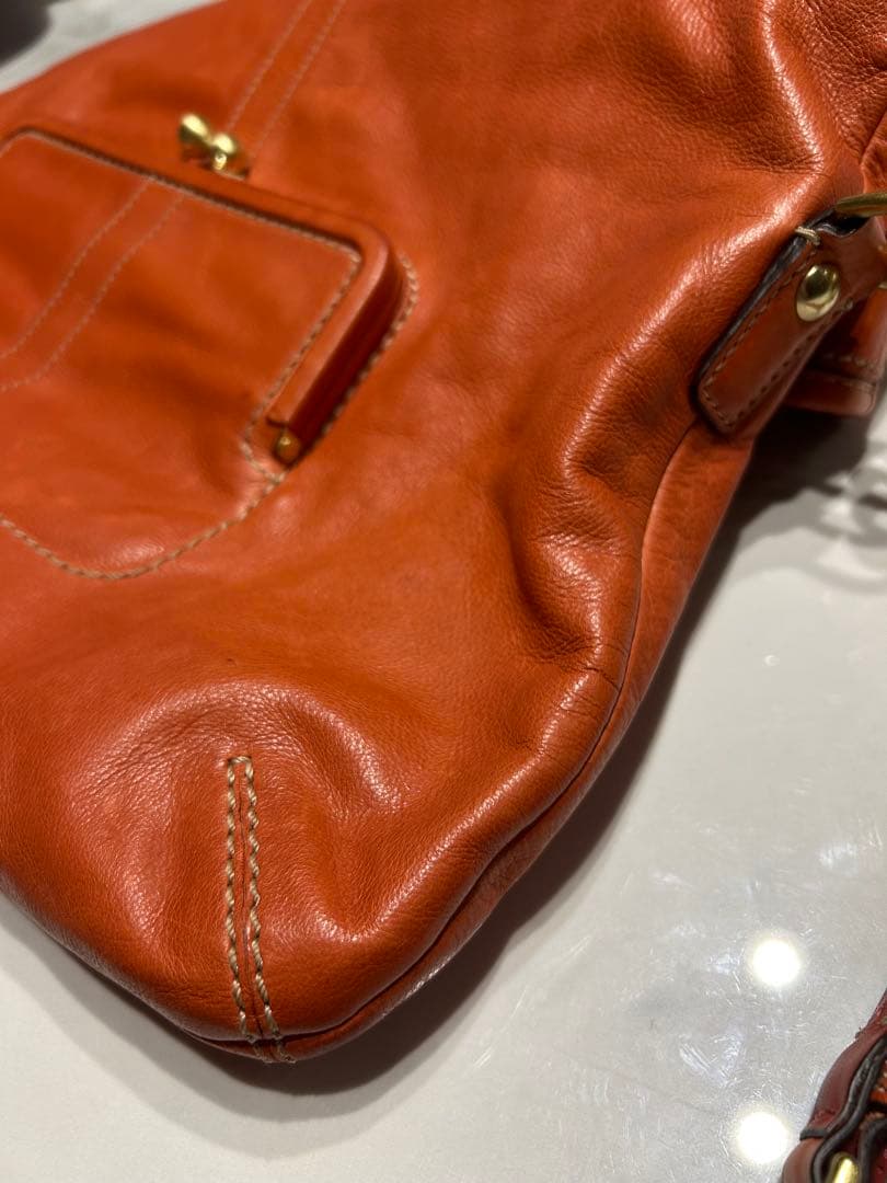 【希少】COACH がま口 2WAYバッグ グラブタンレザー オールドコーチ