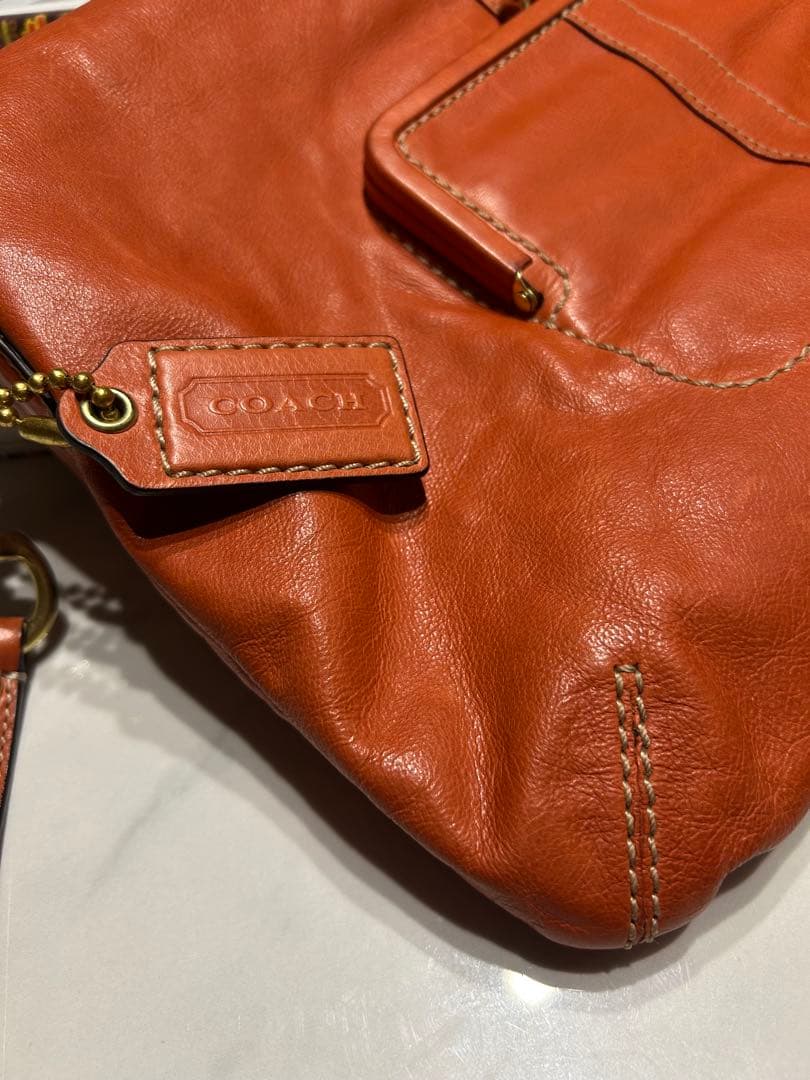 【希少】COACH がま口 2WAYバッグ グラブタンレザー オールドコーチ