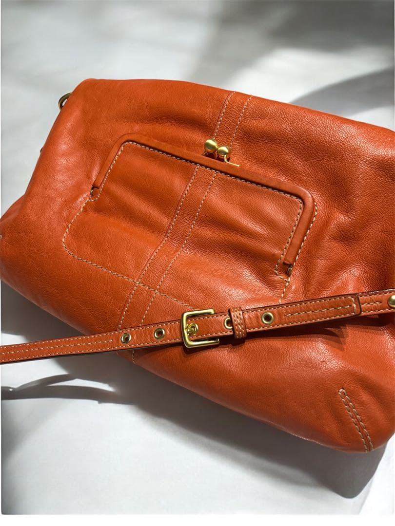 【希少】COACH がま口 2WAYバッグ グラブタンレザー オールドコーチ