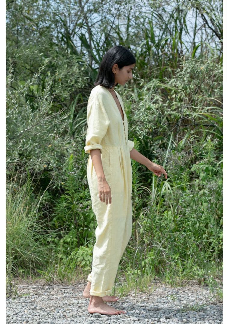 Sale♬タグ付き未使用★Kiira Linen quilt jump suit