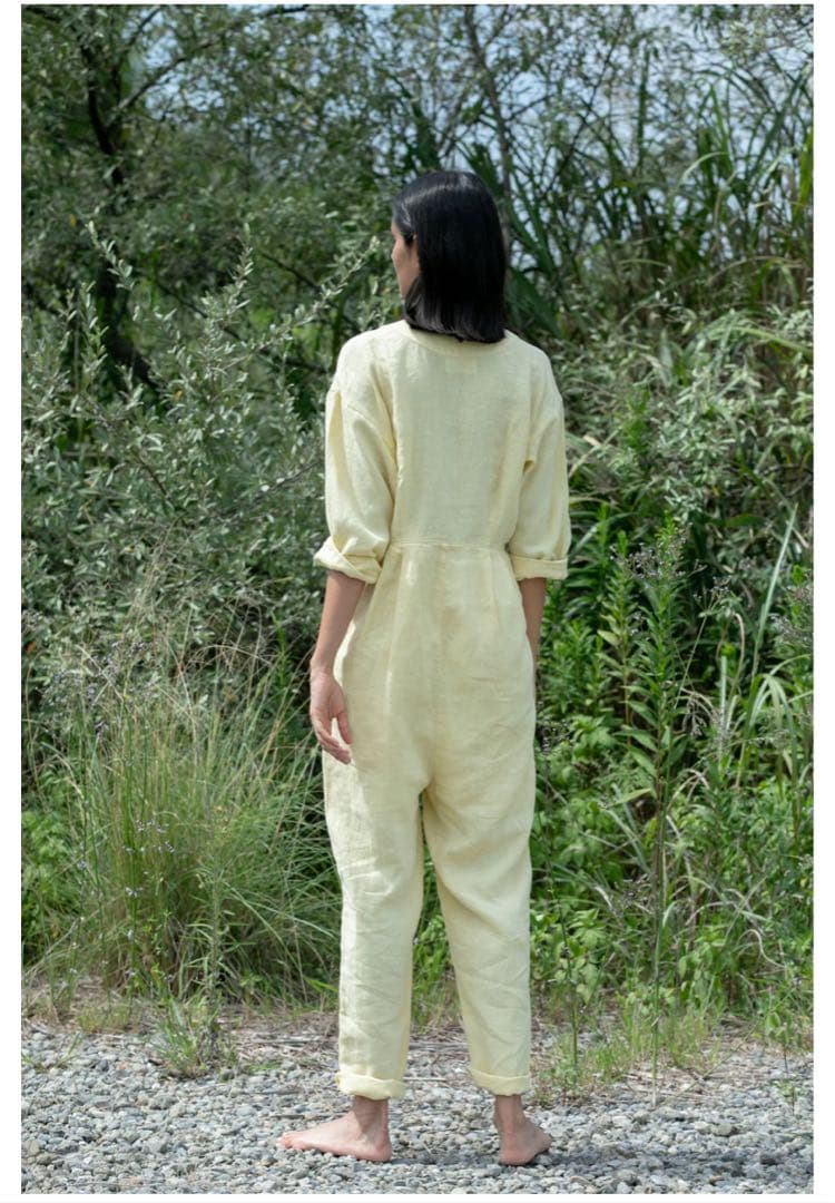 Sale♬タグ付き未使用★Kiira Linen quilt jump suit