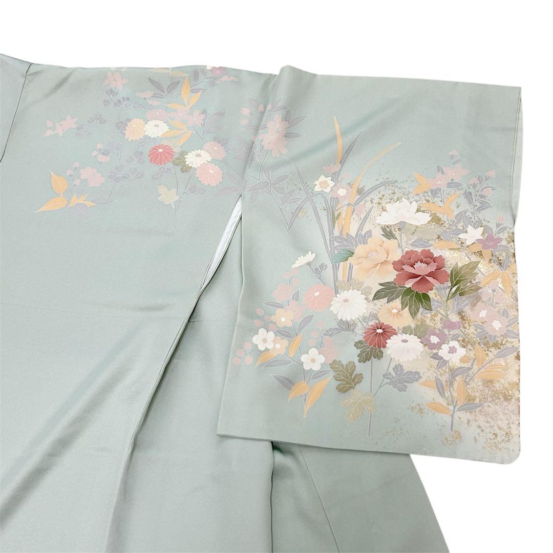 【極美品❤️】訪問着 正絹 四季草花文様 金彩 上品 卒業式 入学式 結婚式